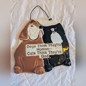 2/30$ Charming Brown and Black Dog & Cat Wall Art